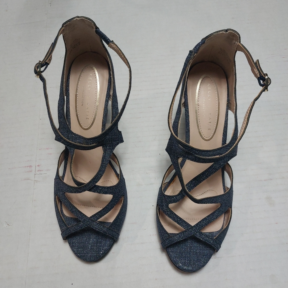 Kelly & Katie Collection, Salidia Heeled Sandals Blue Size 8.5M